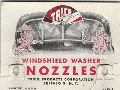Vintage USA Trico Windshield Washer Nozzles Pair Single jet Hex Head 1950's-80's
