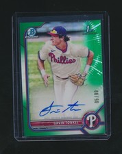 GAVIN TONKEL 2022 BOWMAN CHROME 1ST GREEN REFRACTOR RC AUTO 05/99 #CPA-GTL
