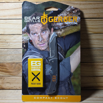 Gerber Bear Grylls Compact Scout Partially Serrated Folding Knife Guide NEW