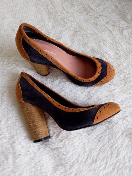Women Kurt Geiger Heels Mustard Suede 36.5