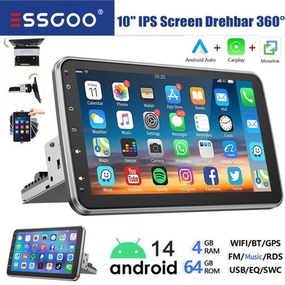 10.1'' 4+64G Single 1 DIN Carplay Autoradio Android 14 GPS SWC Wifi Bluetooth RDS