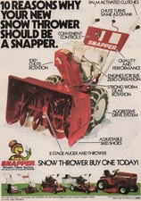 1980 Vintage Print Ad Snapper Snow Thrower 10 Reasons Why 2-Stage Snow Blower
