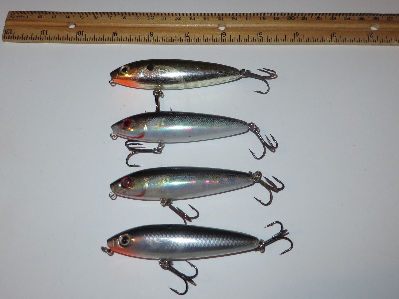 Lot of 4 Rapala Skitter Walk SW08 Topwater Lures SILVER Black - Image 2
