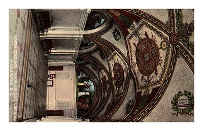 Postcard: NORTH CORRIDOR CONGRESSIONAL LIBRARY WASHINGTON DC