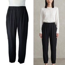 VINCE Black Cropped Luxury Crepe Joggers Black Pull On Pants