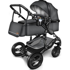 Poussette 3 En 1, Inclus Siège Auto, Noir - A