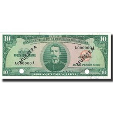 [#573584] Banknote, Dominican Republic, 10 Pesos Oro, undated (1964-74), Speci, 
