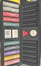 14 Gram Clay Game Poker Chips Set for Texas Hold’Em,500Pcs, Blank Chips. Leather