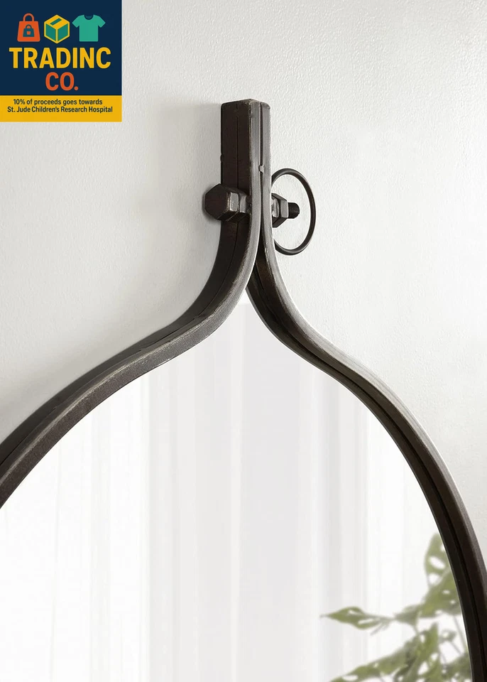 Yitro round Wall Mirror, 30 X 37, Bronze, Decorative Versatile Rustic Wall Decor - Image 3 of 4