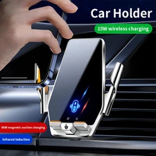 66W Magnetic Car Phone Holder 15W Wireless Charging Infrared Sensing