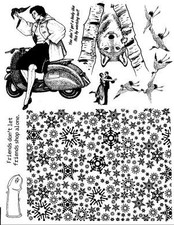 Unmounted Rubber Stamp Plate, Unmounted/Uncut Pink Rubber Stamps