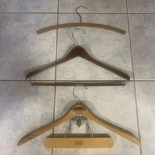 Setwell Vintage Heavy Wooden Suit Coat Pant Hangers Metal lot of 3
