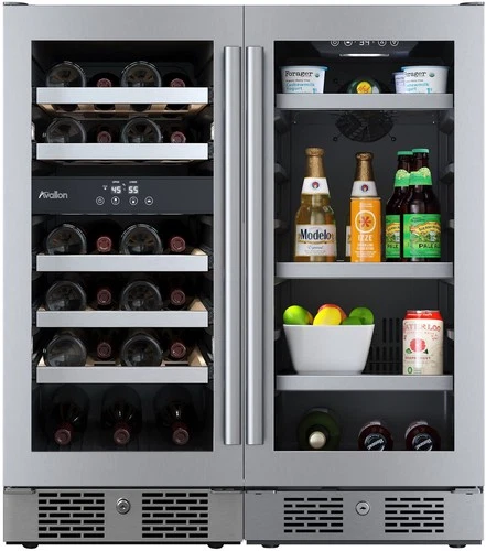 Avallon AWCBV2386 30"W 23 Bottle Dual Zone Wine Cooler and 86 Can - Stainless - Picture 1 of 2