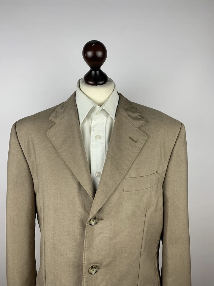 Blazer Para Hombres Prada Milano Talla 50R Lana Mohair Chaqueta Deportiva Abrigo Beige Hecho en Italia Foto 2 de 4