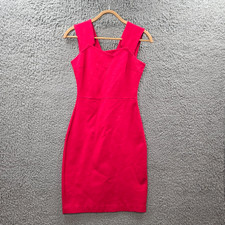 Oxford Womens Pencil Dress Size 6 Cheery Red Stretch Knit Sleeveless Square Neck