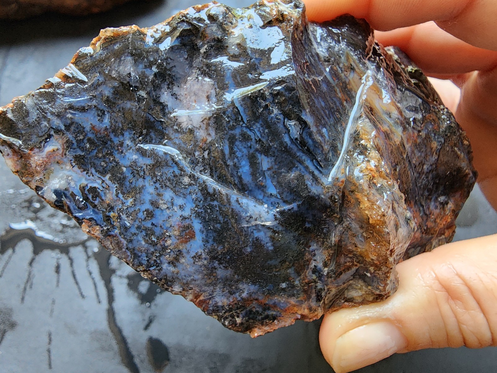 2.2 lbs (1 kg) Blue Agate Pair, Dendritic Agate Rough, Blue Rocks, Blue Stone