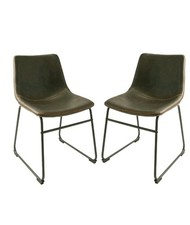 Image of Cooper Dining Chairs Vegan Leather Grey New (4 Chairs)