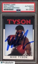 #2 Mike Tyson Signed Boxing Reprint Card PSA/DNA Authentic AUTO