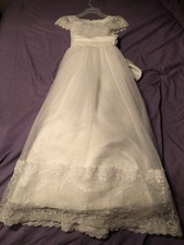 White Elegance Lace Baptism or Flower Girl Dress Size 8.