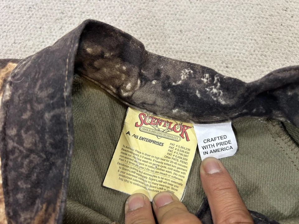 Vintage ScentLok Jacket Mens Large Realtree Camo USA Hunting Scent Control 90s - Image 3 of 4