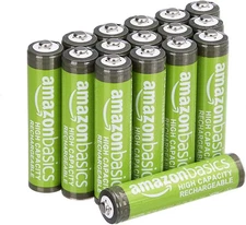 Amazon Basics 16-Pack Rechargeable AAA Nimh High-Capacity Batteries, 850 Mah, 1
