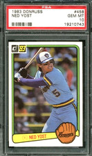 1983 DONRUSS NED YOST #458 MILWAUKEE BREWERS PSA 10