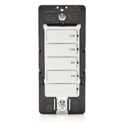 Leviton 15 Minute Countdown Timer Switch White for Lights and Fans 15 Amp