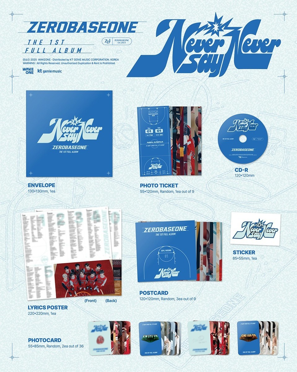 ZEROBASEONE [NEVER SAY NEVER] 1st Full Album SLAM DUNK Ver