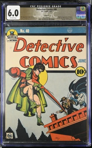 1940 DETECTIVE COMICS #40 1ST APP. CLAYFACE 1ST JOKER COVER CGC 6.0 OW ROCKFORD