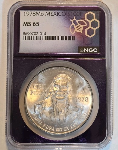 Silver 1978Mo Mexico S 100P NGC MS 65 NGC Certification 8690702-014