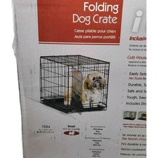 Midwest Black Coated Metal Folding Dog Crate Size Small