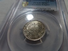 Z51 Germany Empire 1918-D Silver 1/2 Mark PCGS MS-67 Nice Toning