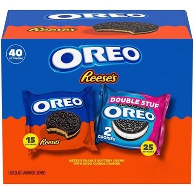 OREO REESE'S Peanut Butter & Double Stuf Cookies Variety Pack, 1.02 oz, 40 pk