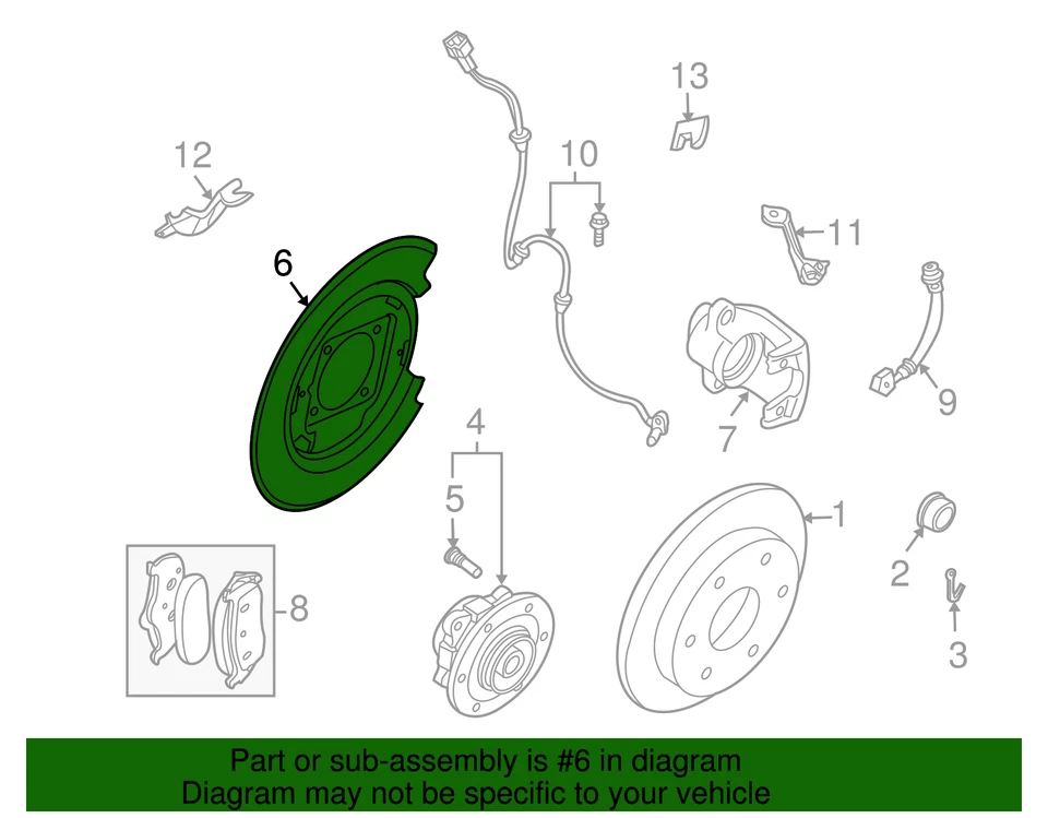 Placa de respaldo original Nissan 44030-7S020 Foto 3 de 4
