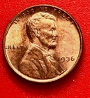 1936-P Lincoln Wheat Cent Penny GEM RED BU From an Original Bank Roll