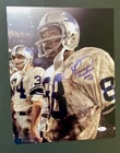 CHARLIE SANDERS SIGNED 11x14 PHOTO WITH HOF INSCRIPTION AND COA FROM JSA