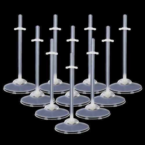 10 Pcs Doll Stands Display Holder for 11.5 Inch Dolls White Transparent