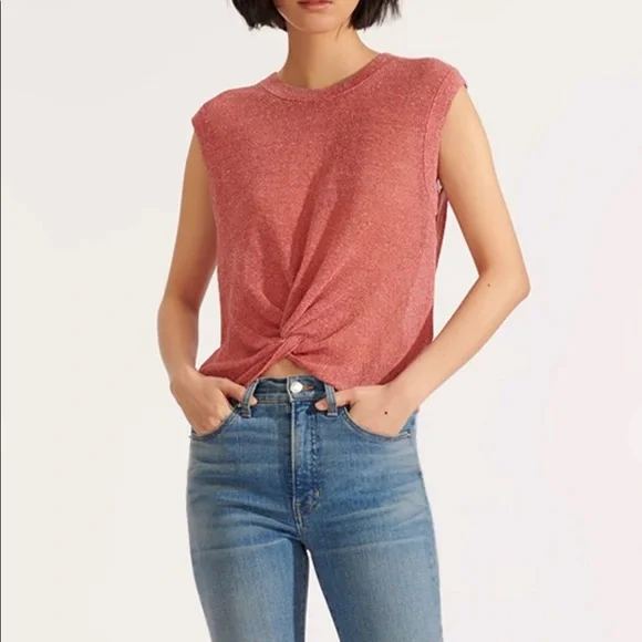 VERONICA BEARD Kellen Sweater Short Sleeve Crop Top Blouse Size M