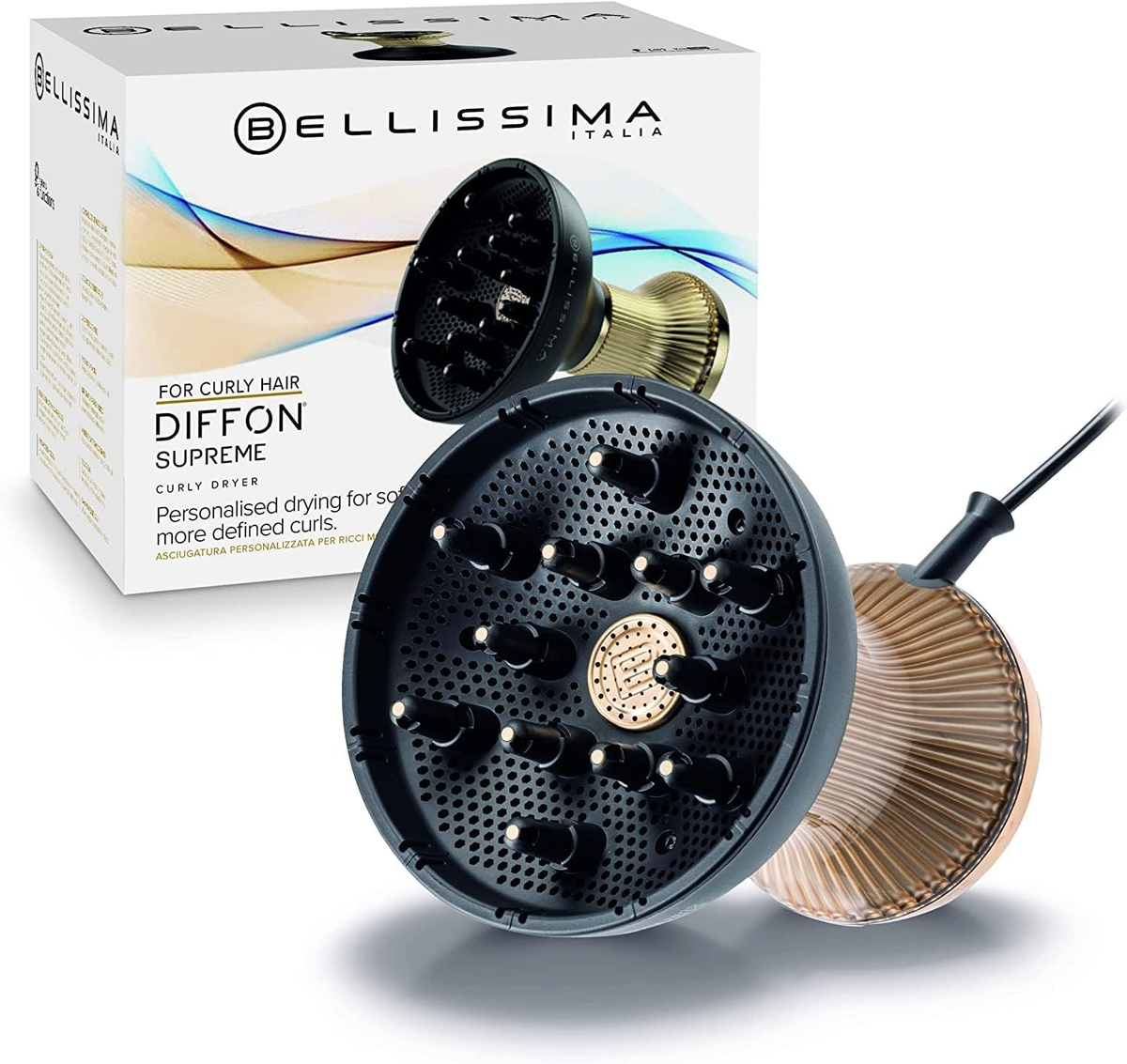 Bellissima Italia Diffon Supreme Ionic Diffuser Curly Hair Dryer