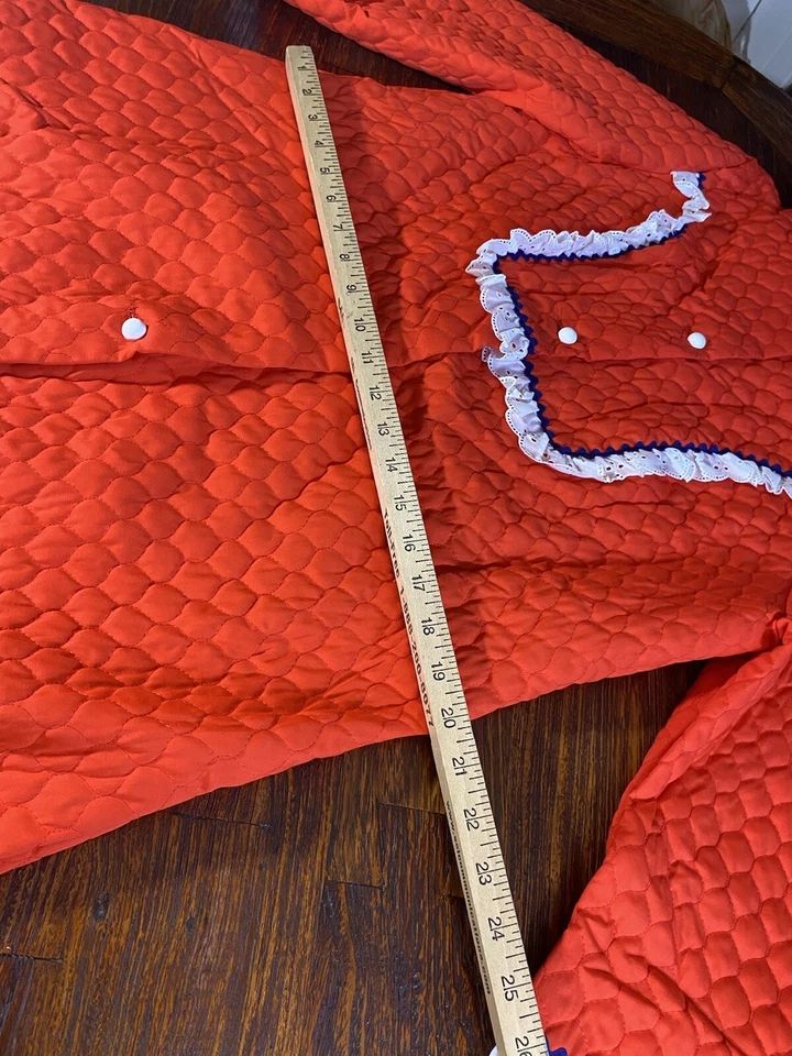 Abrigo de casa vintage Sears At Home Wear bata acolchada años 60 rojo talla 18 Foto 4 de 4