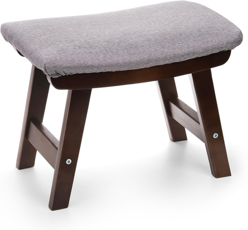 SOUJOY Small Foot Stool, Footrest Ottoman with Wood Legs, Sofa Tea Seat Stool - Picture 7 of 12