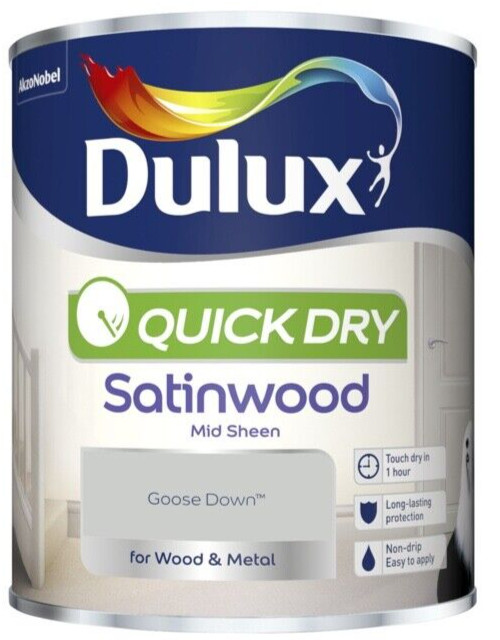 Dulux 5358151 Quick Dry Satinwood Paint - Goose Down - 750ML - Image 3