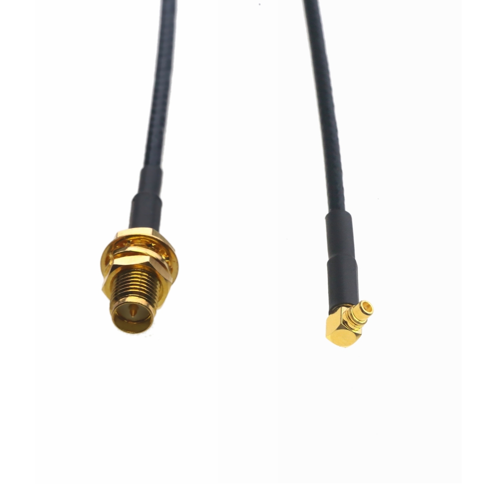 RF Cable MMCX male elbow to RP-SMA Female nut bulkhead RG316 6