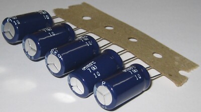 5 X Nippon Chemi-Con 470 uF Radial Capacitor - 35 VDC - 10 mm Diameter - 105 deg
