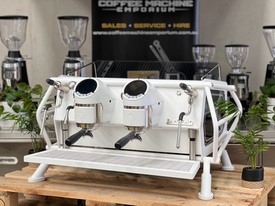 SANREMO CAFE RACER 2 GROUP COMMERCIAL ESPRESSO COFFEE MACHINE CAFE BAR ALL WHITE