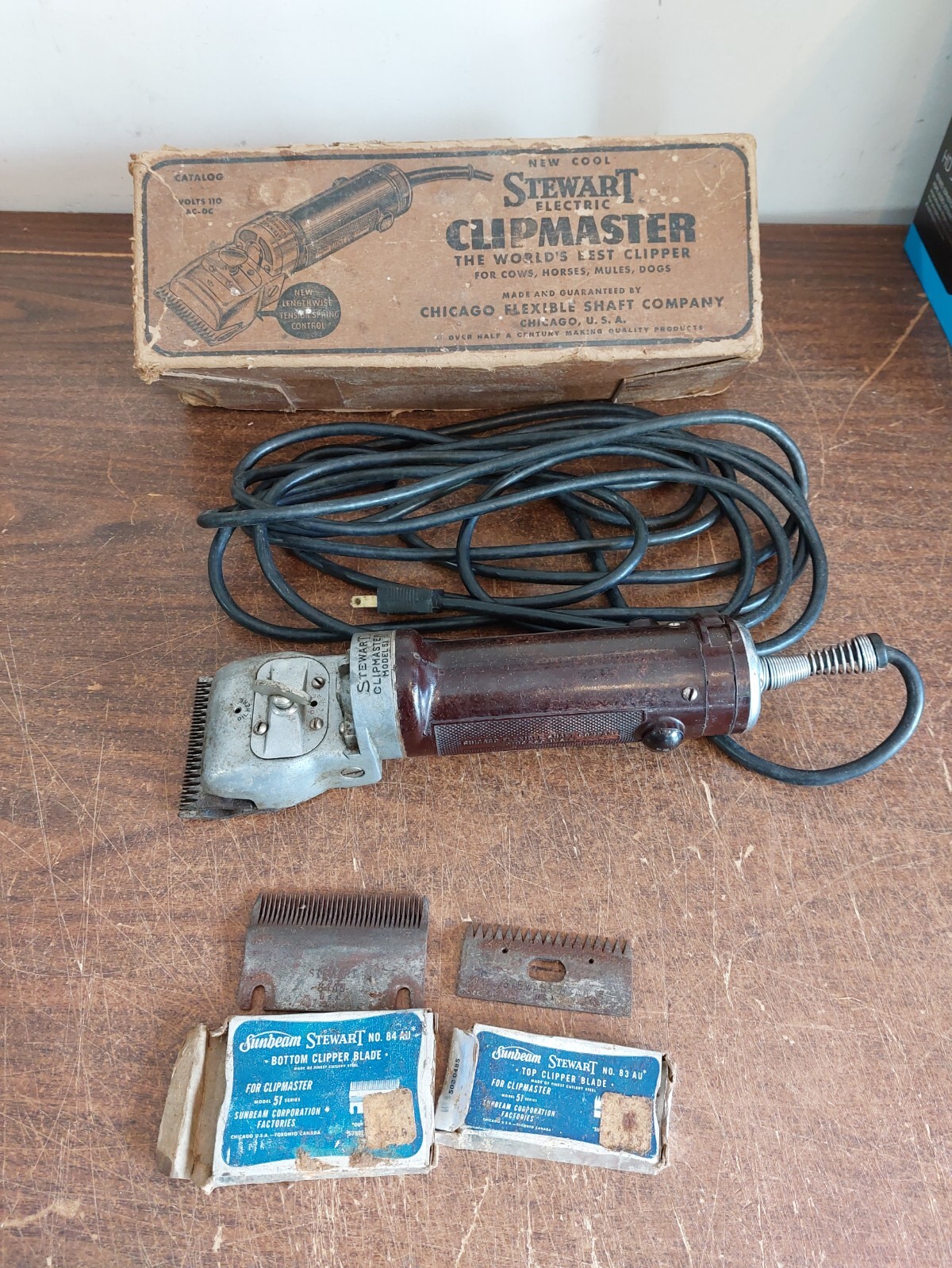 Sunbeam Stewart Clipmaster Model 511 Livestock Hair Clippers w/ Box