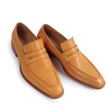 Handmade Men Formal Shoes, Men Tan color leather moccasins shoes loafer