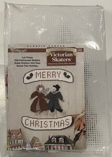 The Needle Craft Shop Plastic Canvas Christmas Victorian Skaters Decor Kit - New