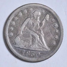 1850-O SEATED LIBERTY QUARTER ~ NICE BOLD VERY-FINE VF!