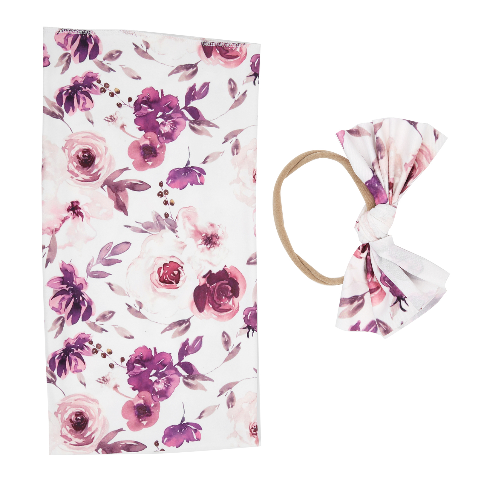 ECM Newborn Swaddle Blanket Headband Set Infant Baby Soft Receiving Blanket Acce eBay